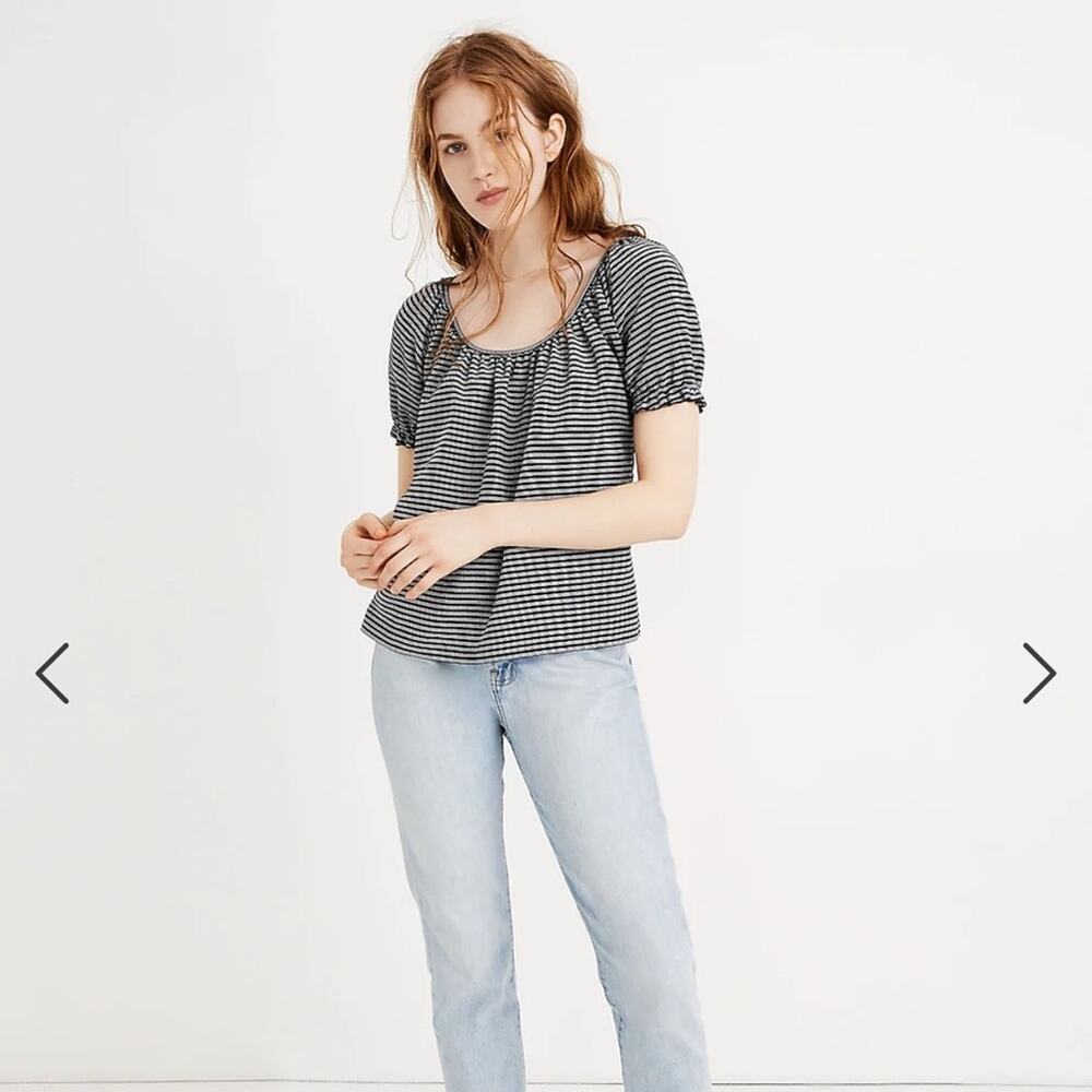 Texture & Thread | Madewell Peasant Top in Stripe Size XXS